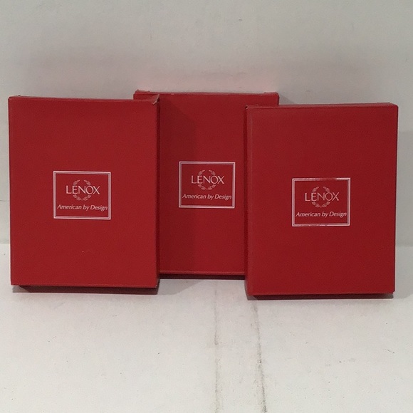 Bundle of 3 Lenox Bejeweled Tree Ornaments, Red/Purple/Blue Set in Silverplate - Picture 8 of 9